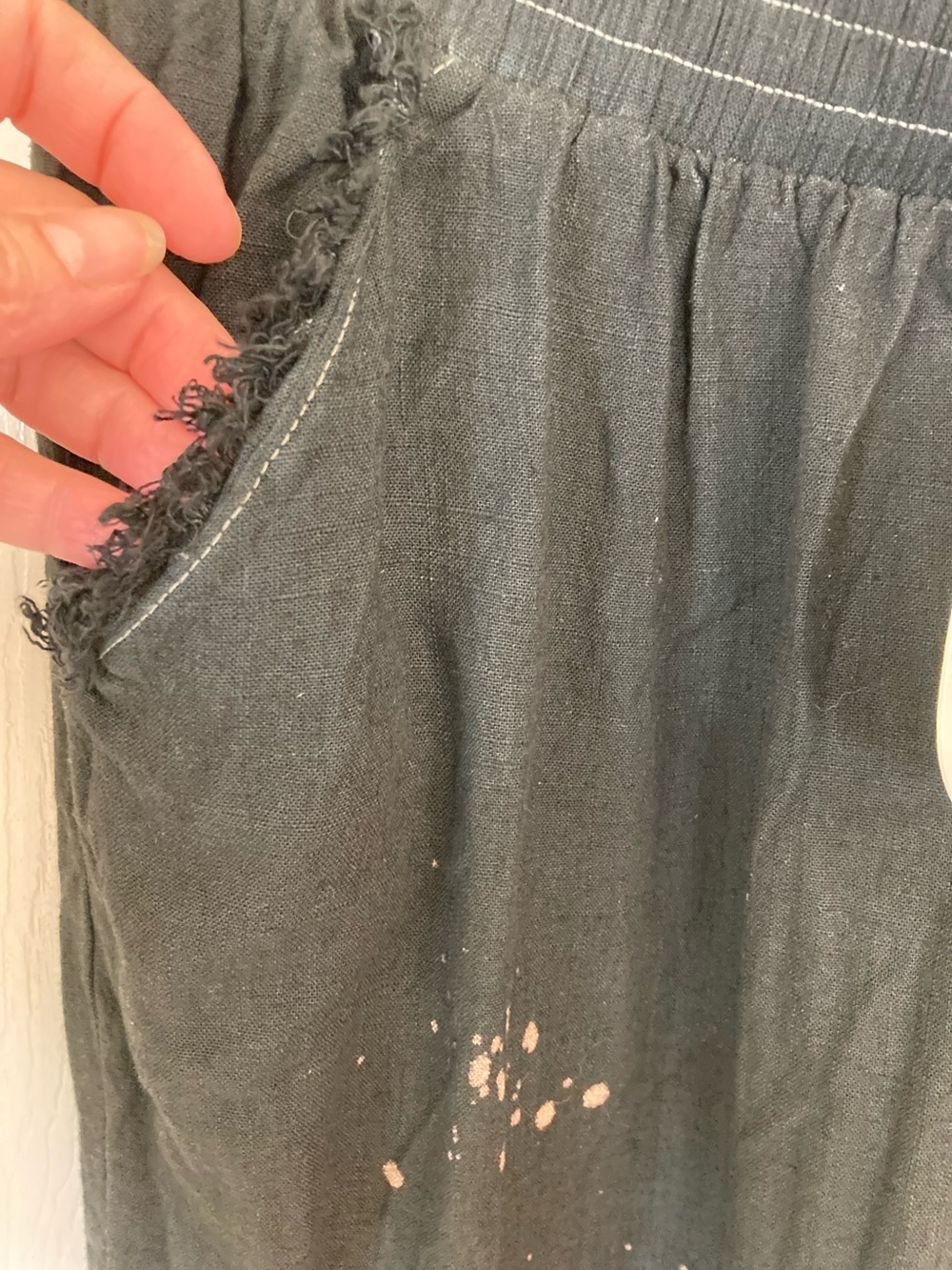 Umgee Black to Cream Dip-Dye Wide Leg with Splatter Detail - Picture 4 of 10